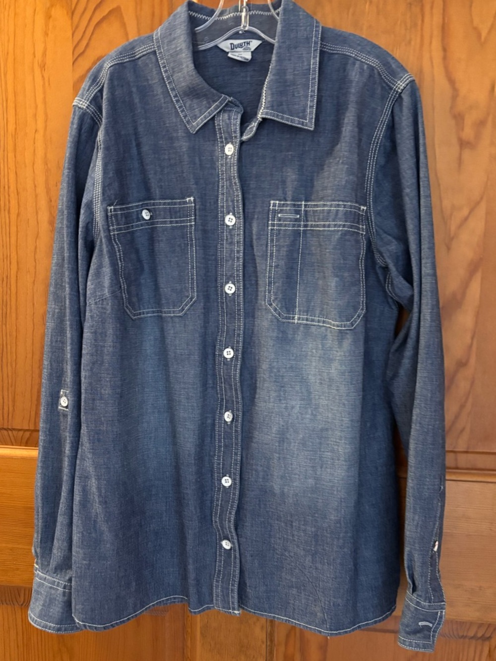 Duluth Trading Co. Dark Indigo Denim Work Shirt